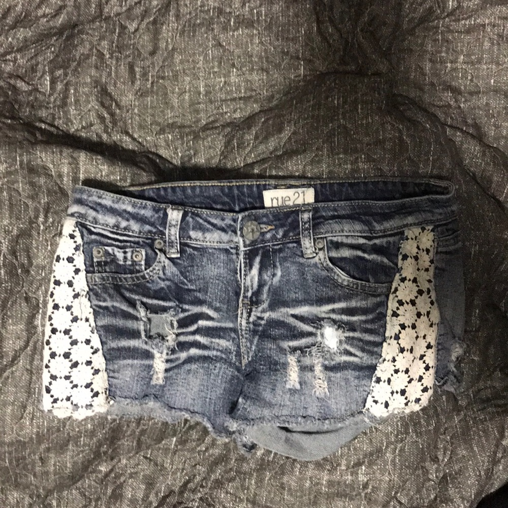 Rue21 Lace Distressed Shorts